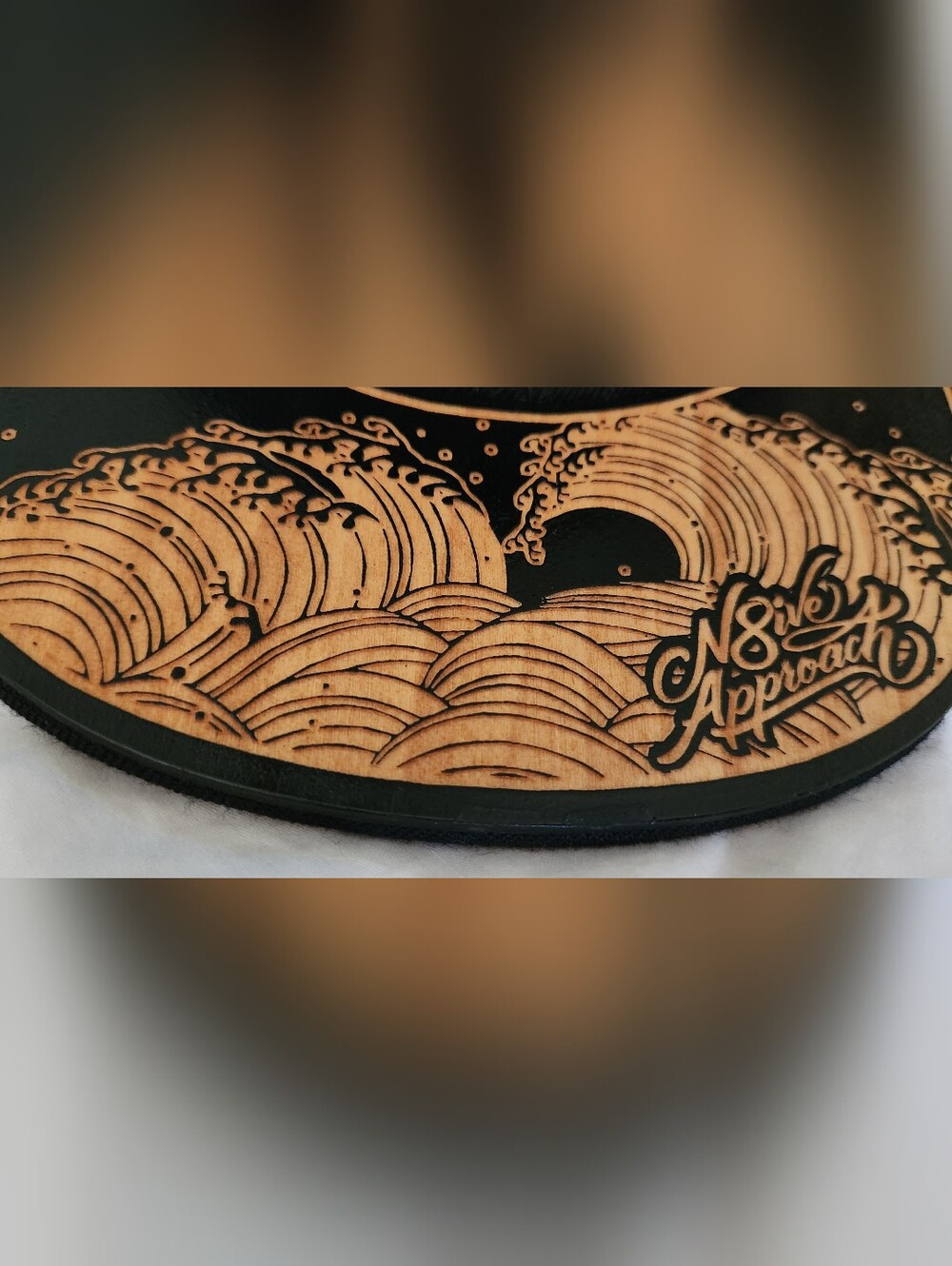 N8ive Approach *Hawaiian* Custom Laser Engraved Black Snapback Baseball Cap
